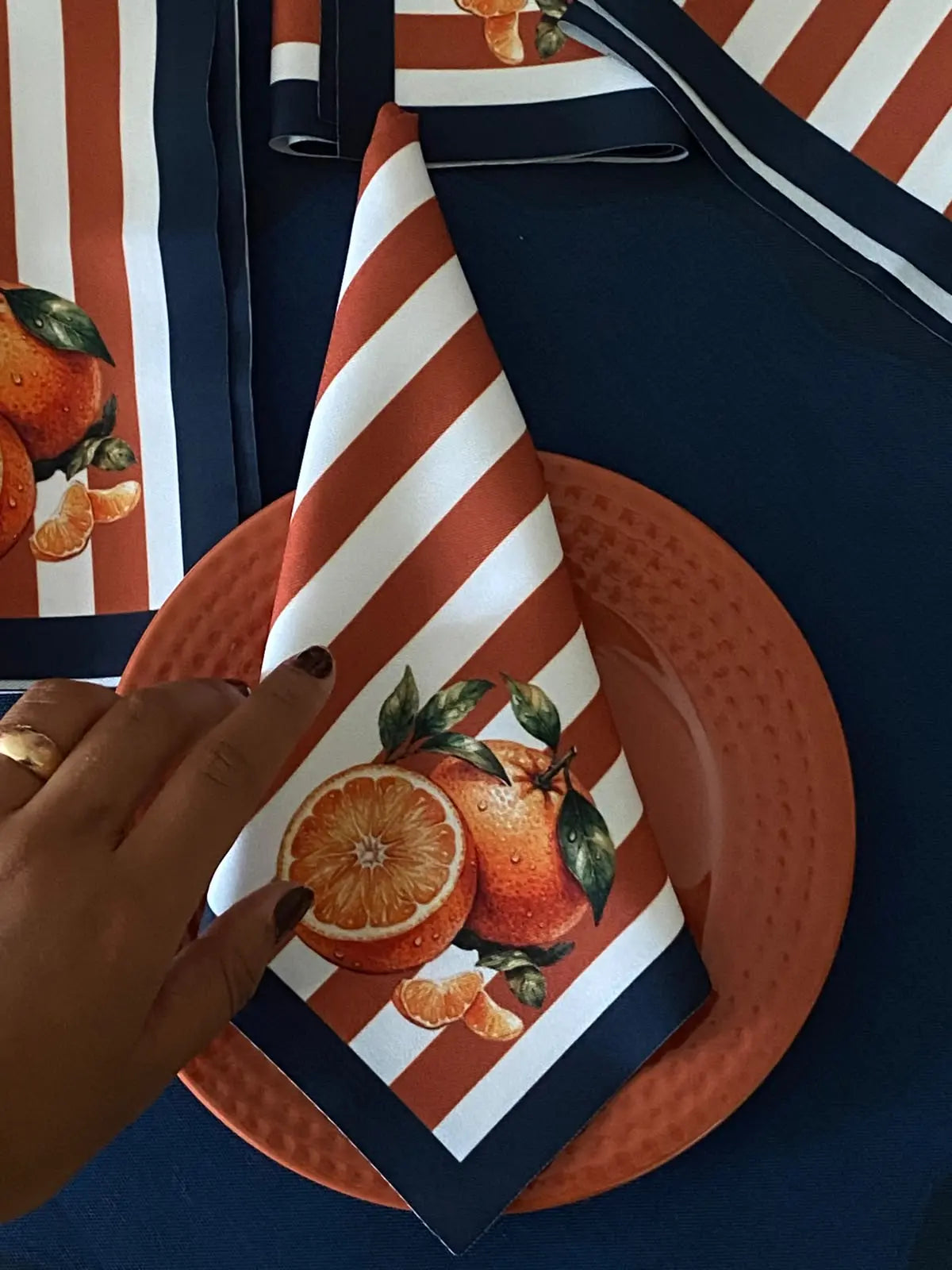 Kit de Mesa Posta Laranjeiras — PG Clássico Azul Marinho
