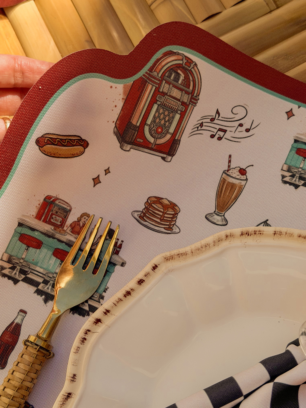 Lugar Americano Diner Estampado