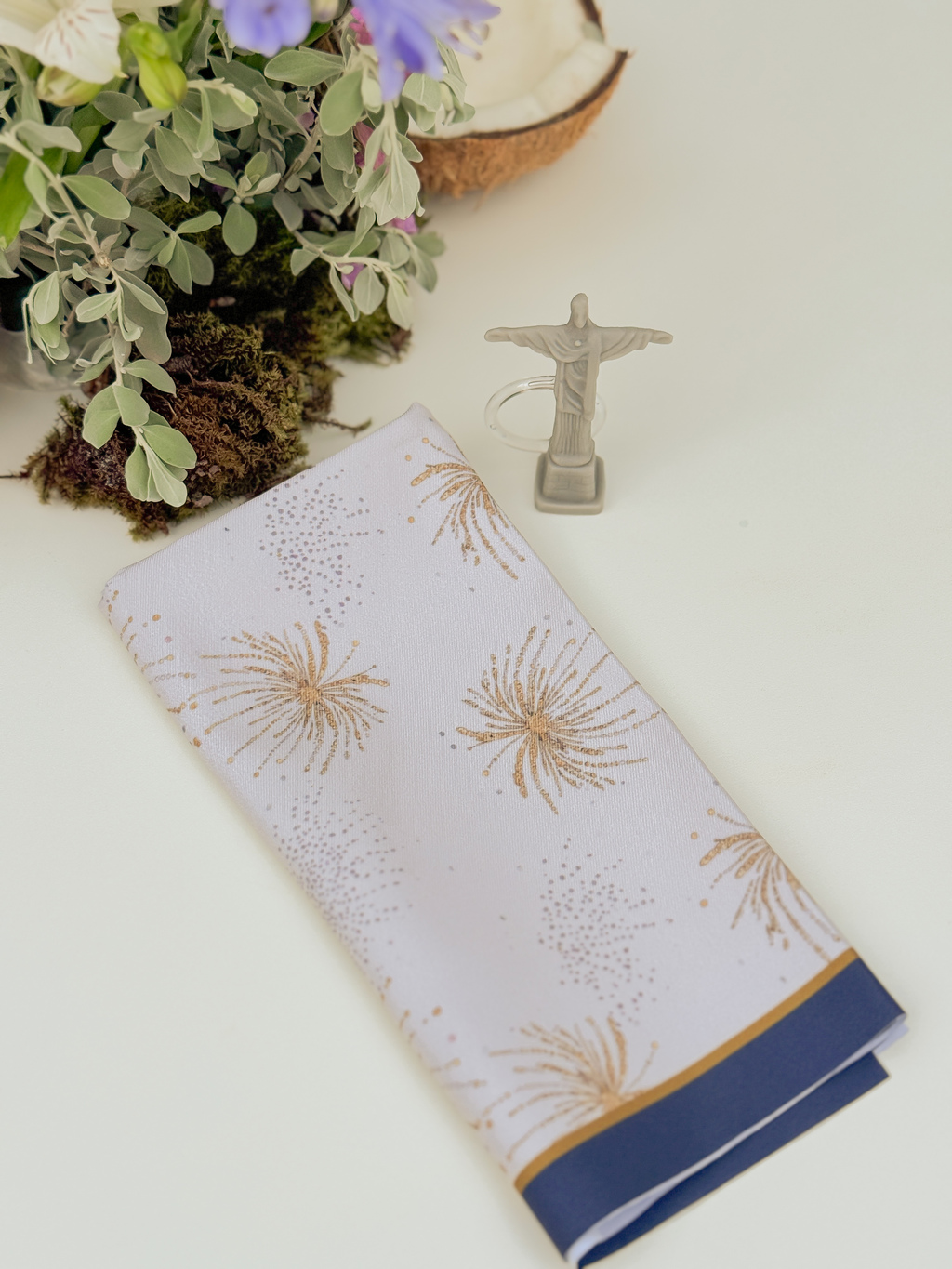 Guardanapo estampado Bege Rio de Janeiro