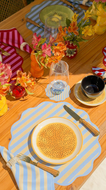Kit de Mesa Posta Riviera Yellow - PG clássico off white