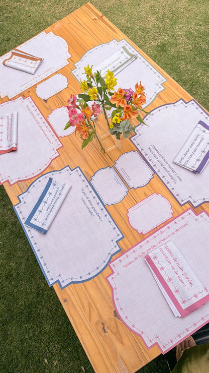 Kit 6 Guardanapos estampados Fé a mesa