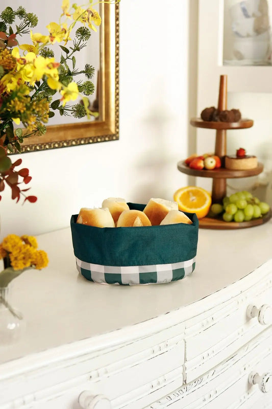 Panier Dupla face Vichy verde