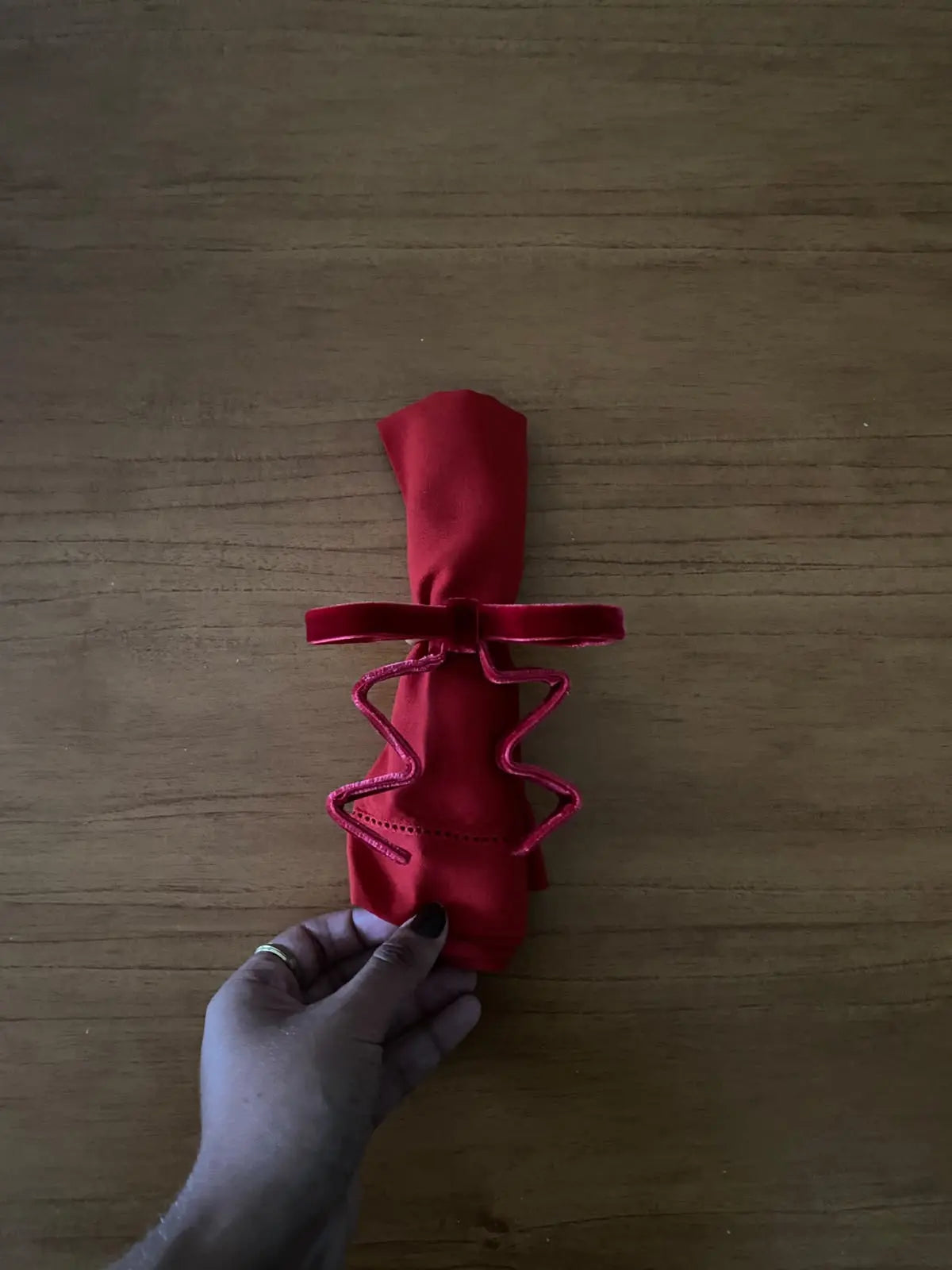 Porta Guardanapo Laço Vermelho