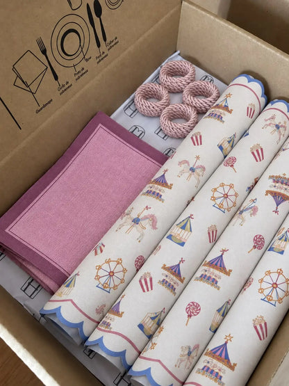 Kit de Mesa Posta Parque de diversões - PG clássico rosa