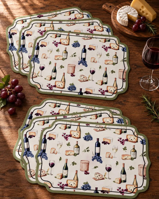 Kit 6 Lugares Americanos Queijos e vinhos