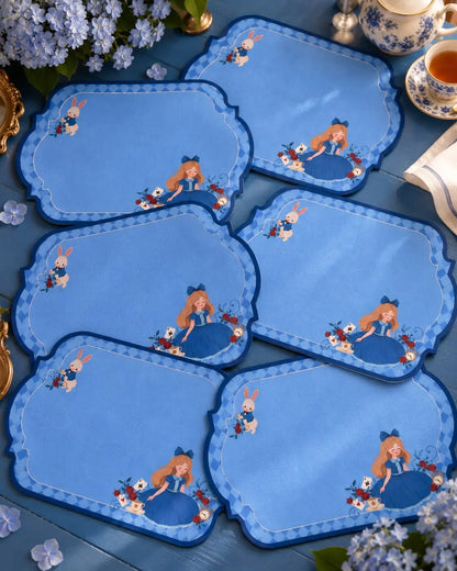 Kit 6 Lugares Americanos Alice no país das maravilhas