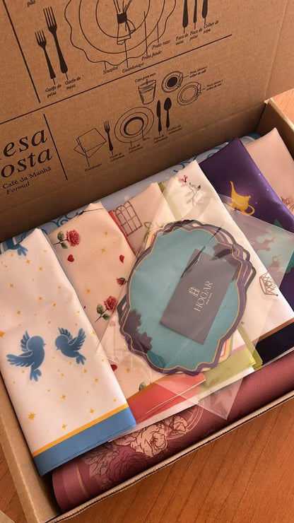 Kit 6 Guardanapos estampados Princesas
