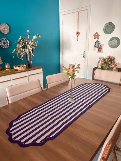 Trilho De Mesa Listras Roxo