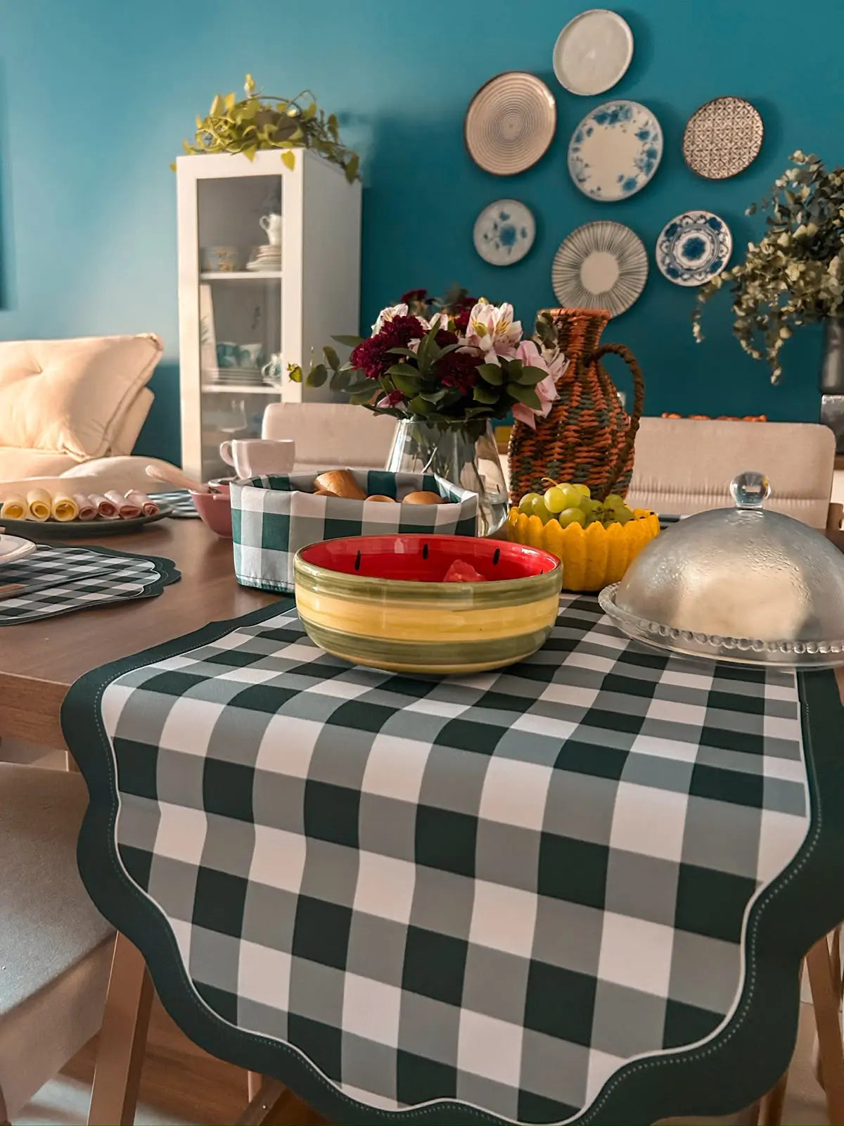 Kit Farm house — 4 Americanos + 1 Trilho Xadrez Verde