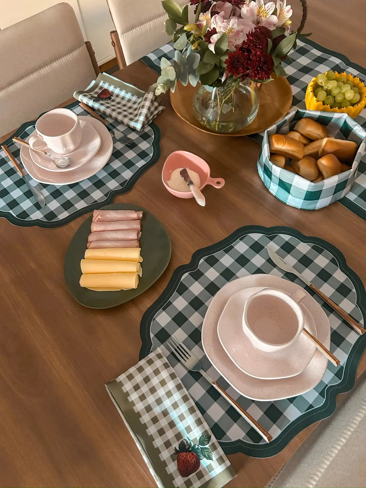 Kit Farm house — 4 Americanos + 1 Trilho Xadrez Verde