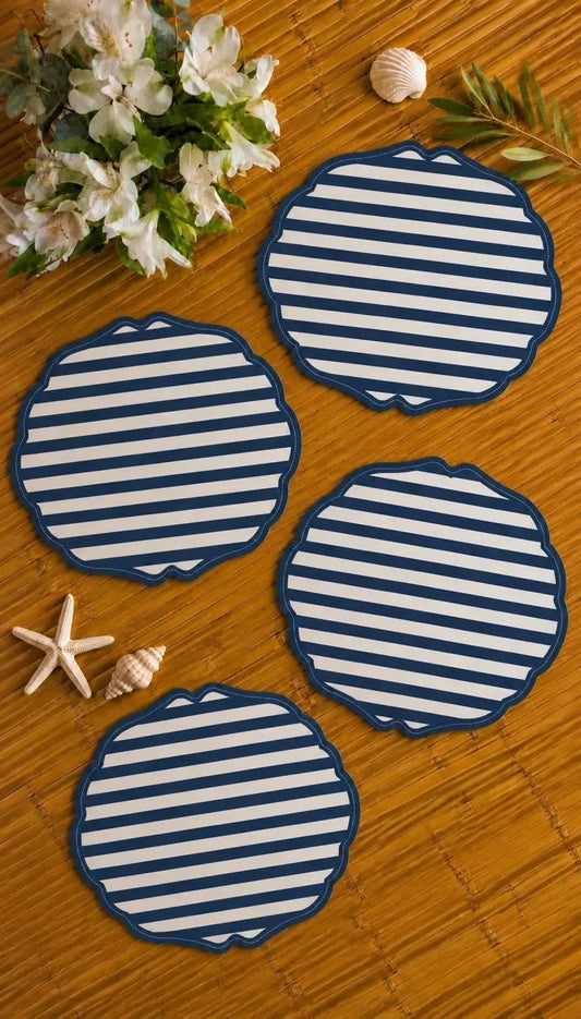 Kit Listras  — 4 Americanos + 1 Trilho Listras Azul Marinho