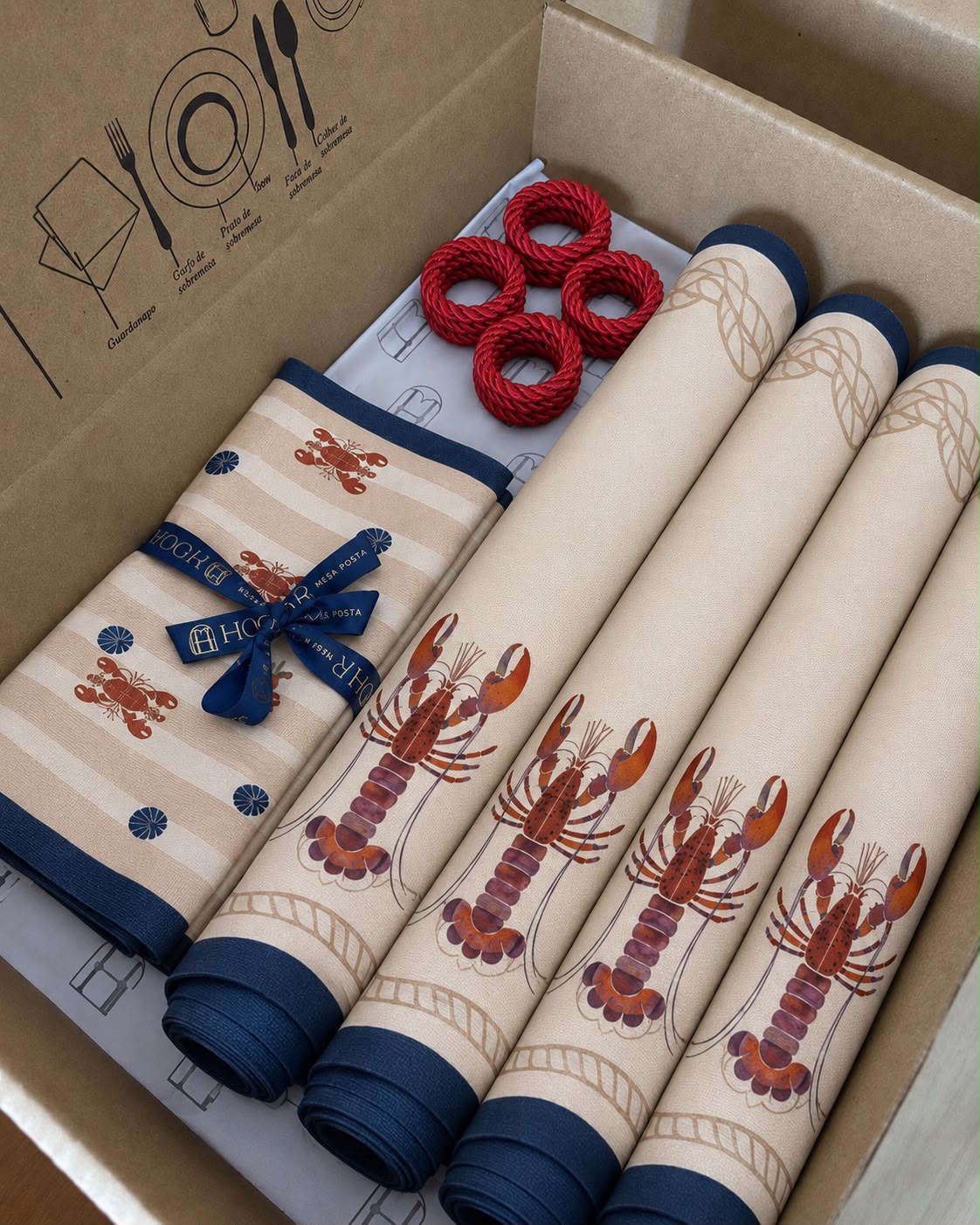 Kit de Mesa Posta Lagostas - PG lagosta