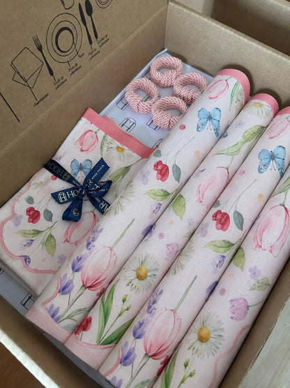 Kit de Mesa Posta Jardim - PG clássico rosa