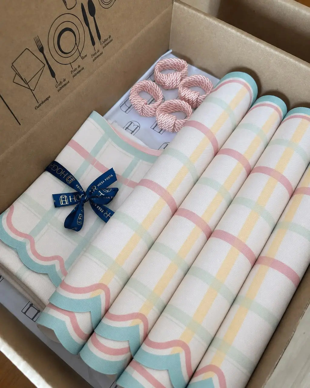 Kit de Mesa Posta Xadrez Candy