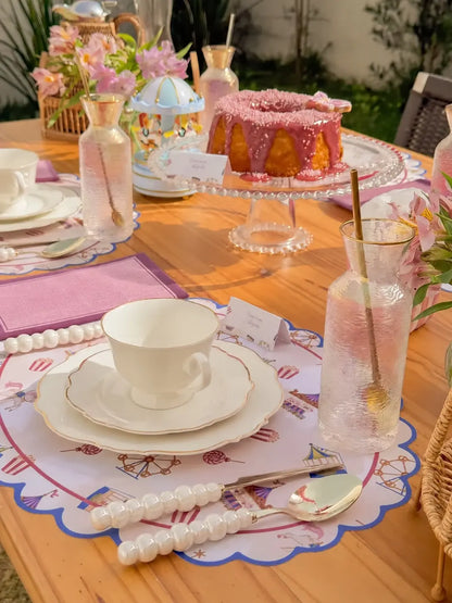 Kit de Mesa Posta Parque de diversões - PG clássico rosa