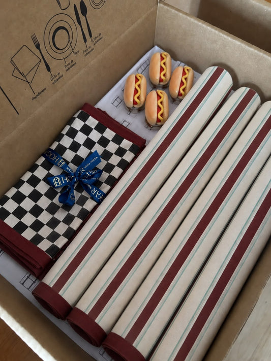 Kit de Mesa Posta Dinner Listras  — PG Hot Dog