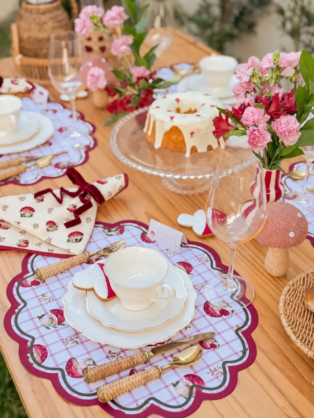 Kit de Mesa Posta Bosque Encantado - PG Laço Vermelho