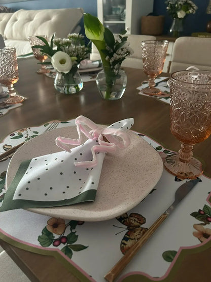 Kit de Mesa Posta Botânica - PG laço rosa