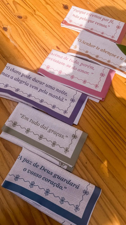 Kit 6 Guardanapos estampados Fé a mesa