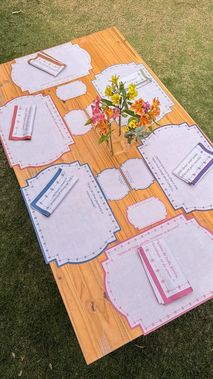 Kit 6 Guardanapos estampados Fé a mesa