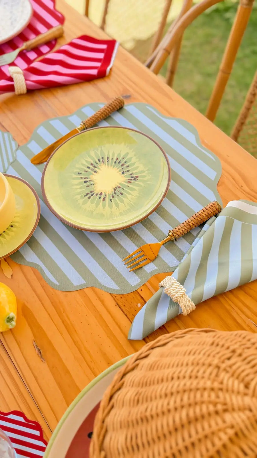 Kit de Mesa Posta Riviera Green - PG clássico off white