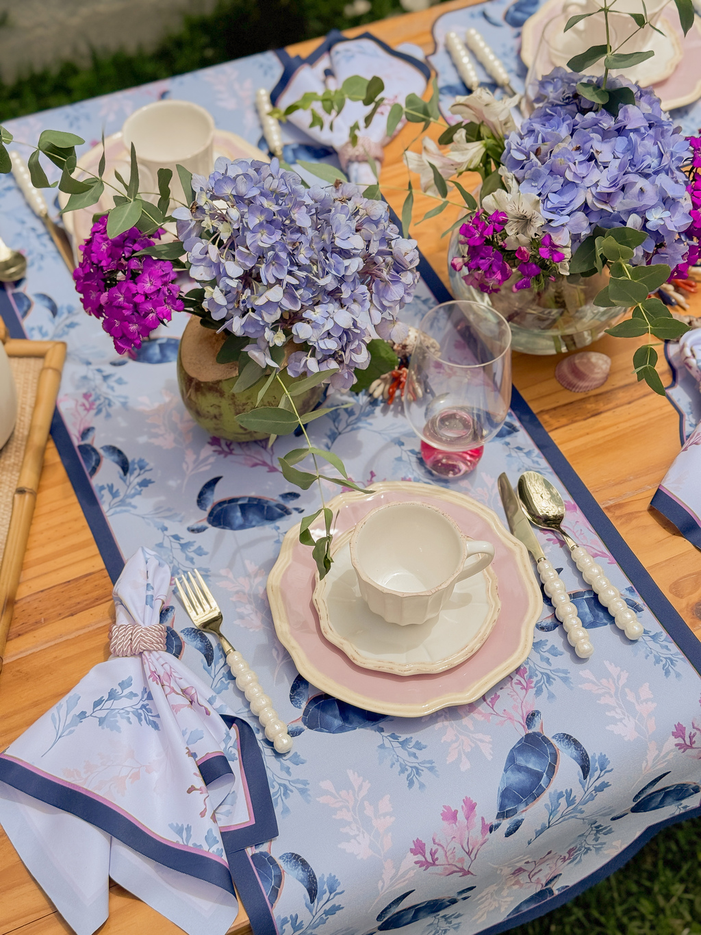 Trilho De Mesa Tartaruga Azul