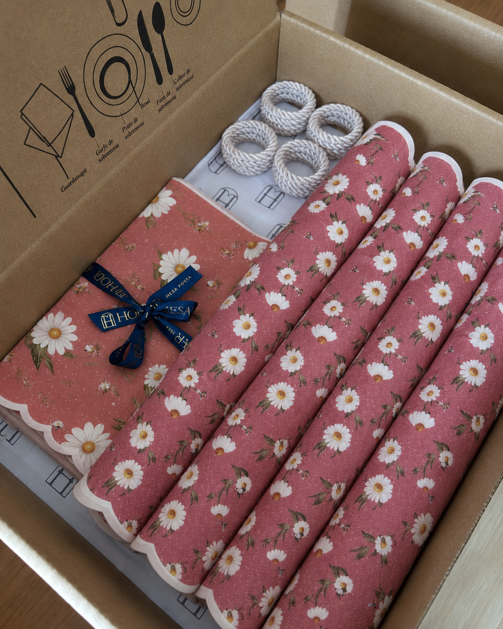 Kit de Mesa Posta Jardin das Margaridas
