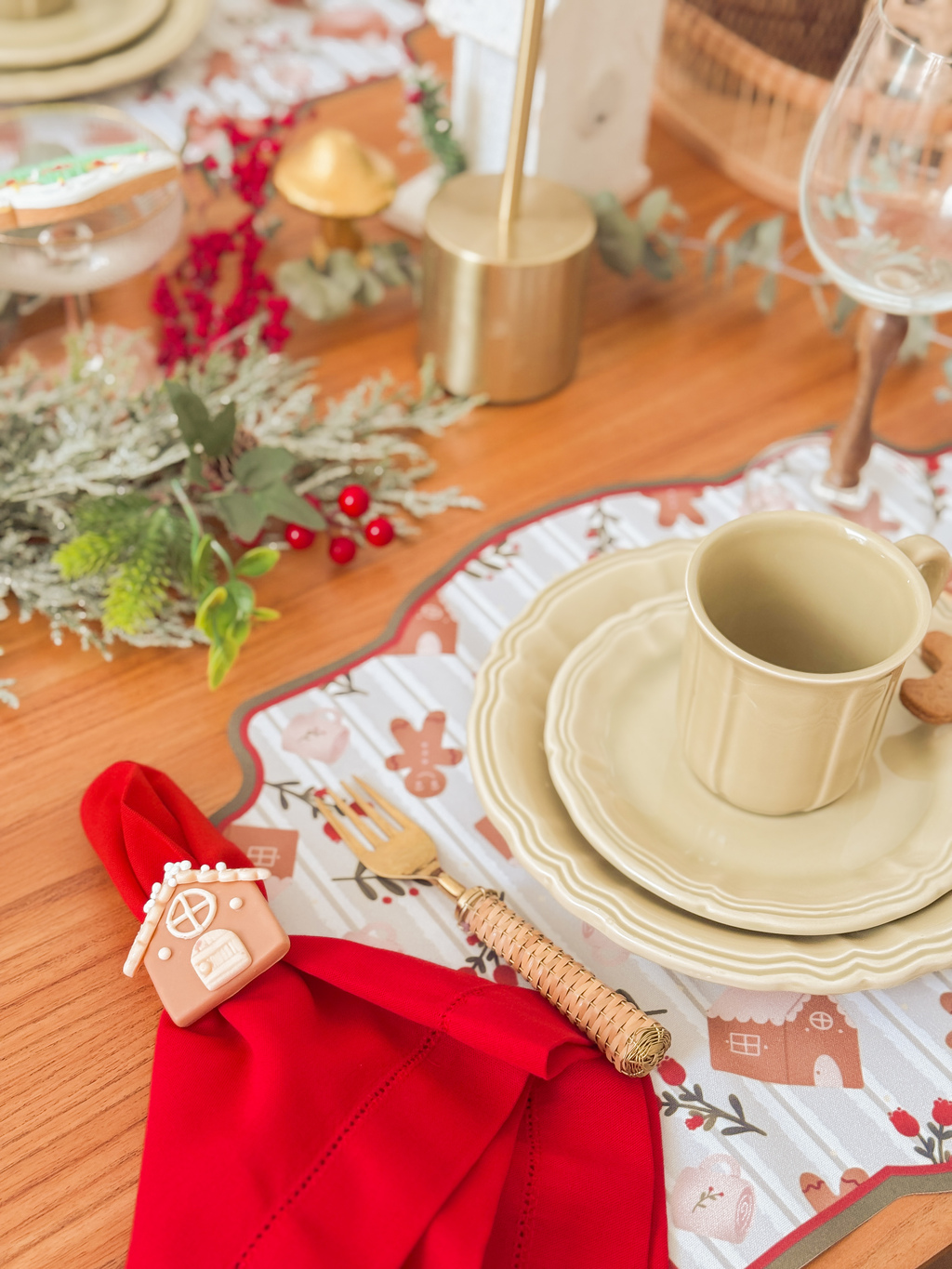 Kit de Mesa Posta Casinha de gengibre