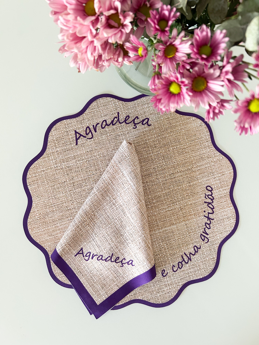Guardanapo estampado Cores Agradeça