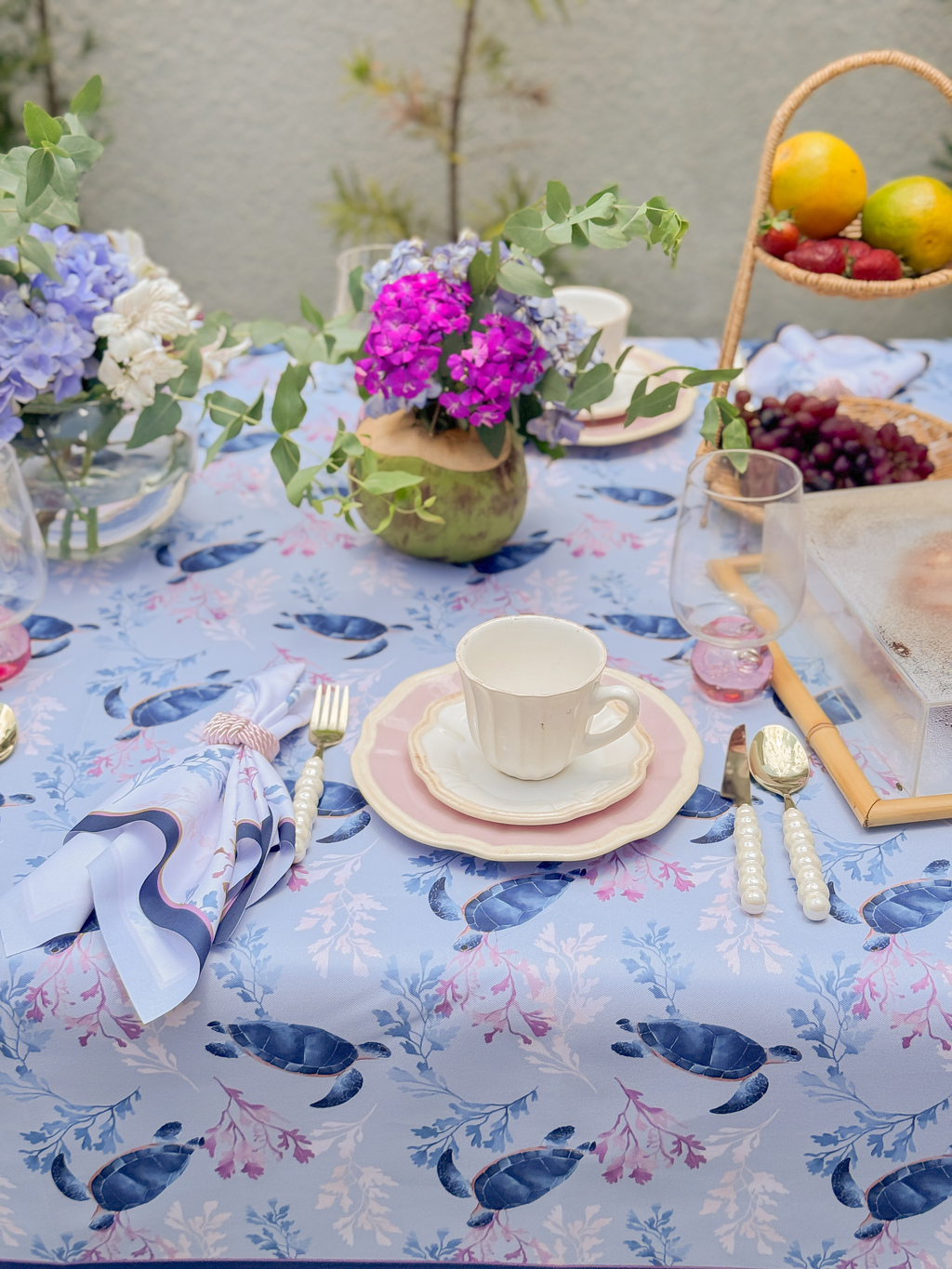 Toalha De Mesa Tartaruga Azul