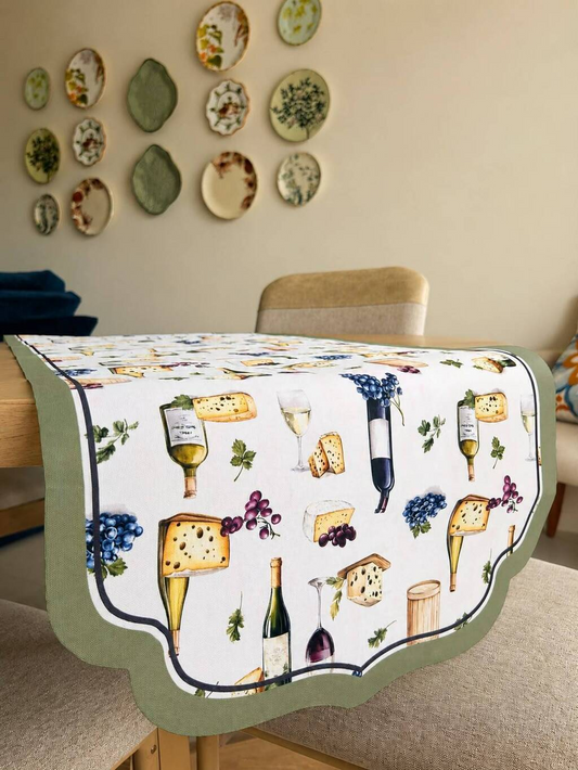 Trilho De Mesa Queijos e vinhos