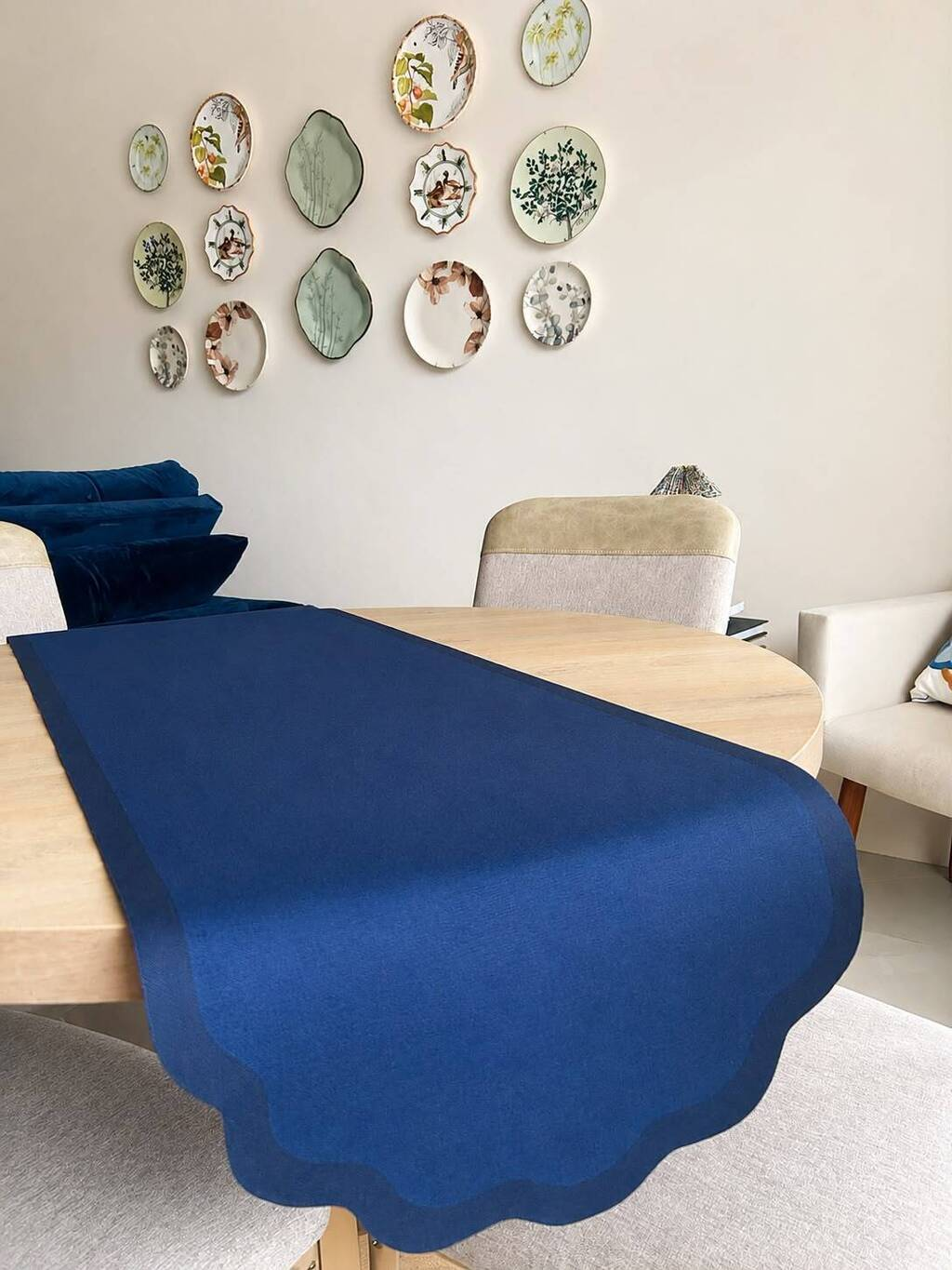 Trilho De Mesa Clásico Azul Marinho