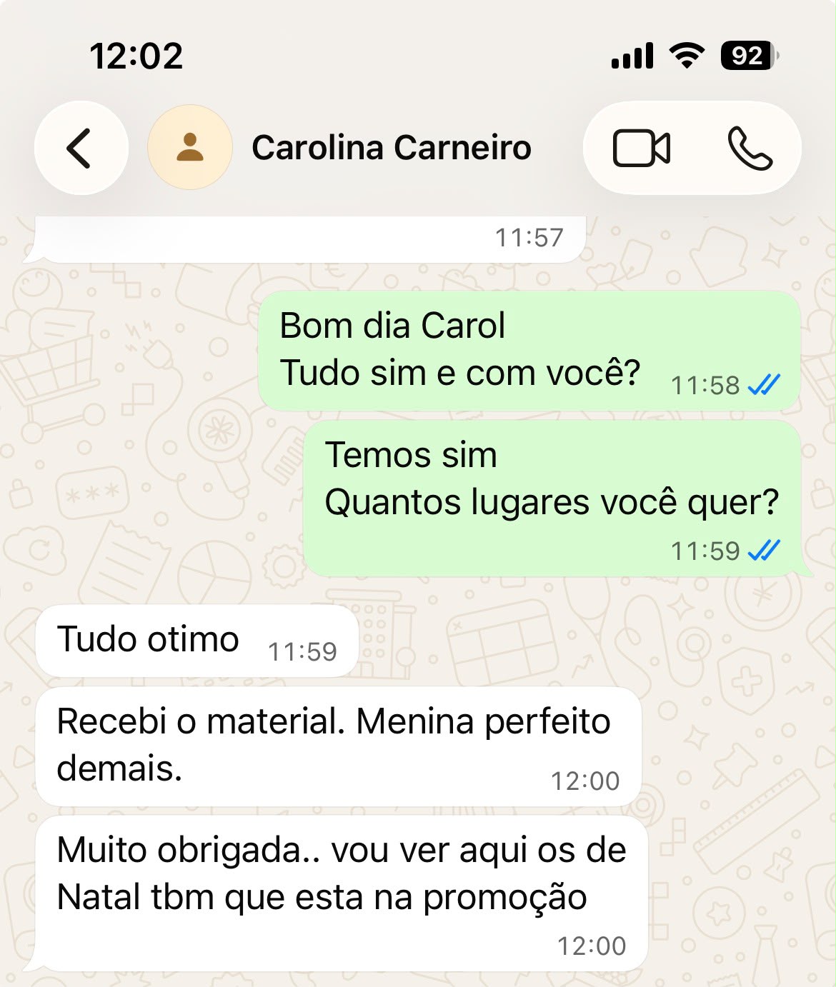 Feedback de carolina